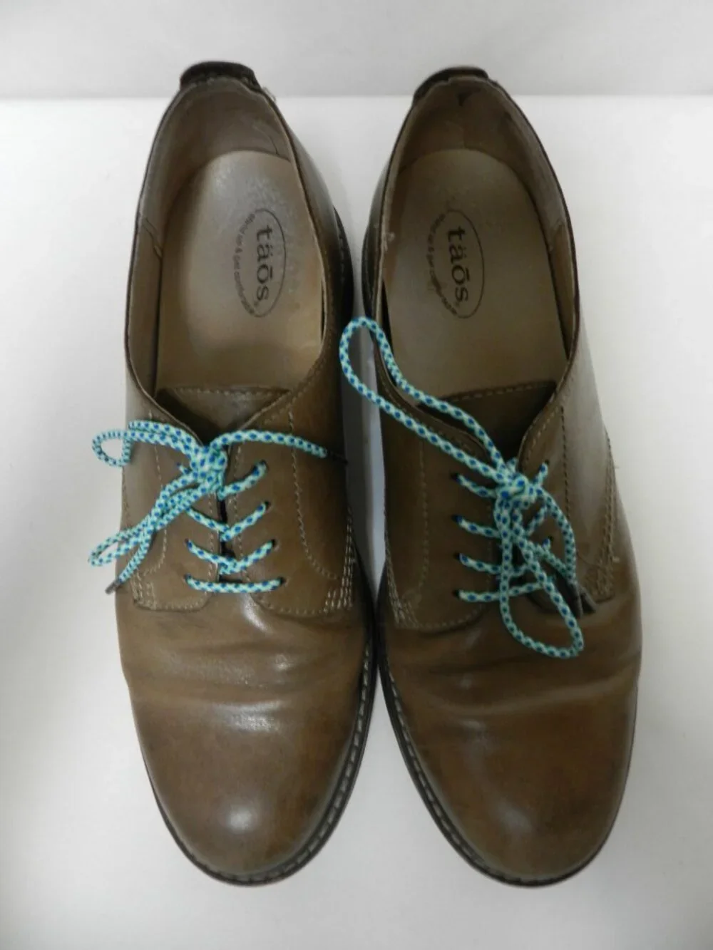 Taos Work It Leather Oxford shoes brown lace up Comfort Men Size Sz 10